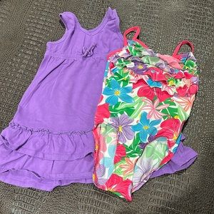 4/$20 - One piece swimsuit with coverup